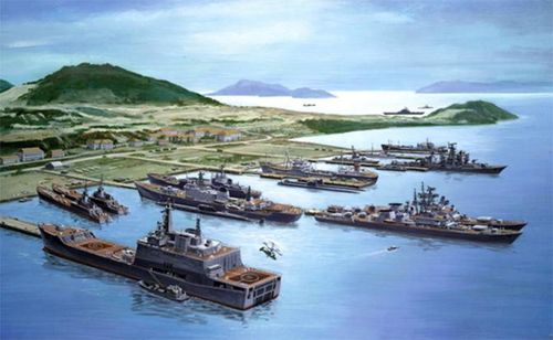 Залив Камрань с советским военным флотом. Плакат 1985 года. (Фото: ru.wikipedia.org)